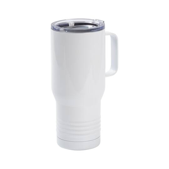 Craft Express 22oz. White Stainless Steel Tumbler with Ringneck Grip & Handle, 4ct.